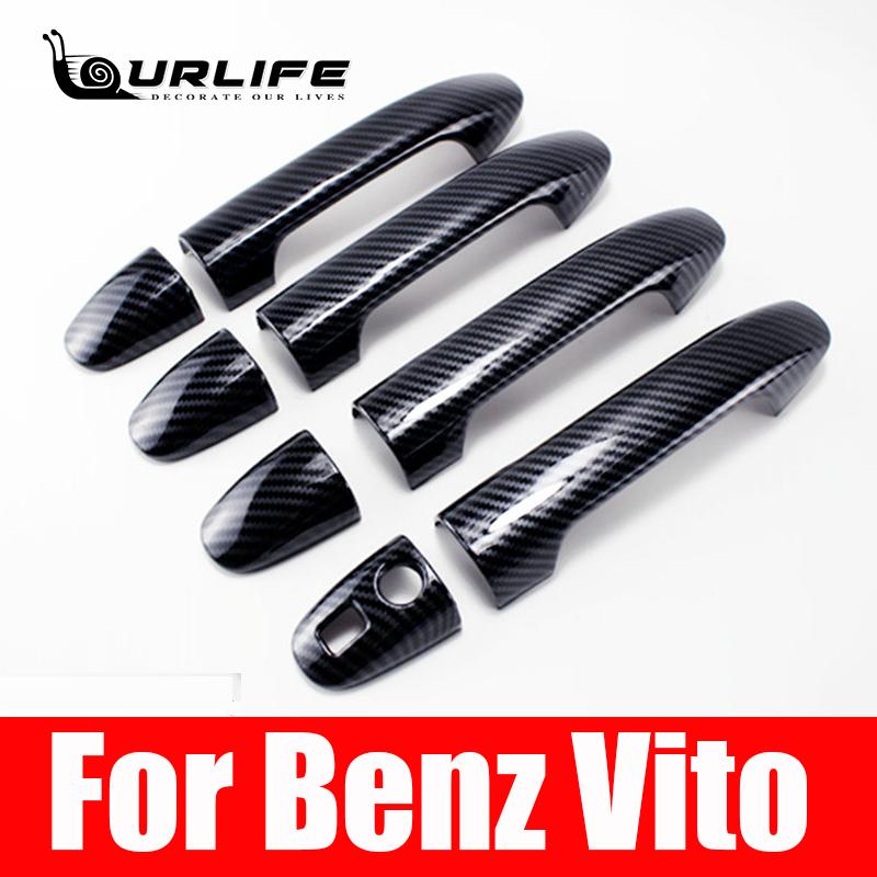 Для Mercedes Benz Vito V Class V260 W447 2014-цветная ручка из углеродного волокна, защитный чехол, чаши для дверных ручек