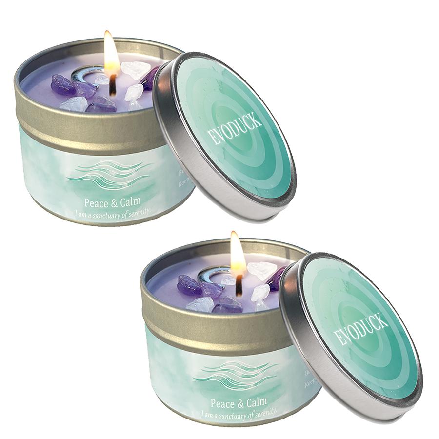 Ароматические свечи-3 унции, Аромат лаванды и ромашки с целебными кристаллами, Отлично подходят для праздничных подарков на Рождество/Хэллоуин и для домашнего декора