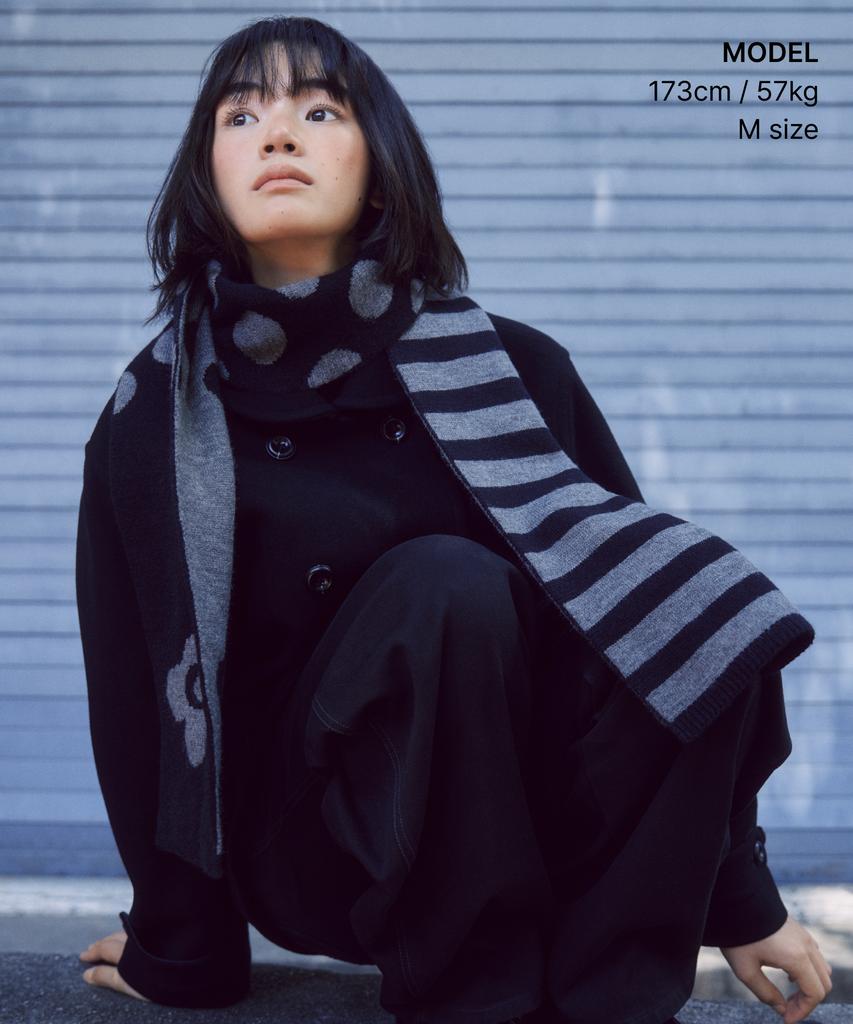 MUSINSA STANDARD WOMAN [Ohesio Collaboration] Cashmere Blend Double Half Coat [Black]