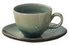 Marui Seito Shigaraki Ware Hechimon Coffee Cup and Saucer Set, 240ml, Mosaic Blue, MR-3-3290