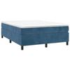 3144679 vidaXL Lit à sommier tapissier et matelas Bleu foncé 140x190cm Velours