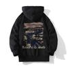 Men's Trendy American-Style Hooded Sweatshirt: Plus Velvet, Loose Fit, Casual Jacket for Teens - Ideal for Autumn and Winter.