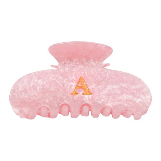 Женская заколка для волос с принтом букв, противоскользящими зубцами, зажим для волос на затылок, большой размер, зажим для волос для душа, аксессуар для волос