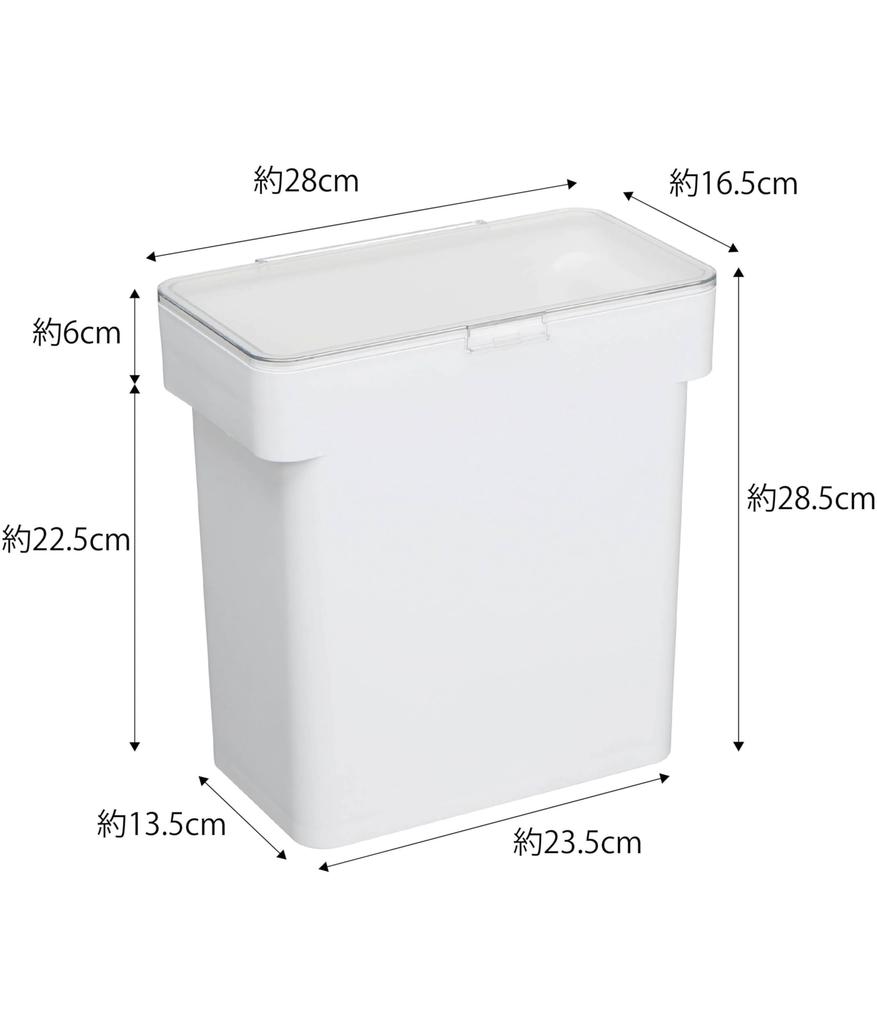 Yamazaki Jitsugyo герметичный мешок для хранения корма для домашних животных 3 кг с мерным стаканом, белая крышка W28 xx, контейнер для хранения корма Tower Food Stocker 5613, прибл.. Д16.5