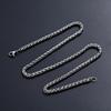 Silver Color Cool Punk Gothic Heavy Link Stainless Steel Necklace Metal Collar Braided Wheat Chain