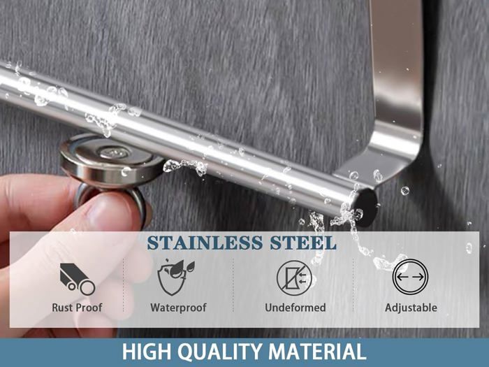 Porte Serviette - Inox - Rétractable - 25 à 40 cm - Antidérapant - Pratique