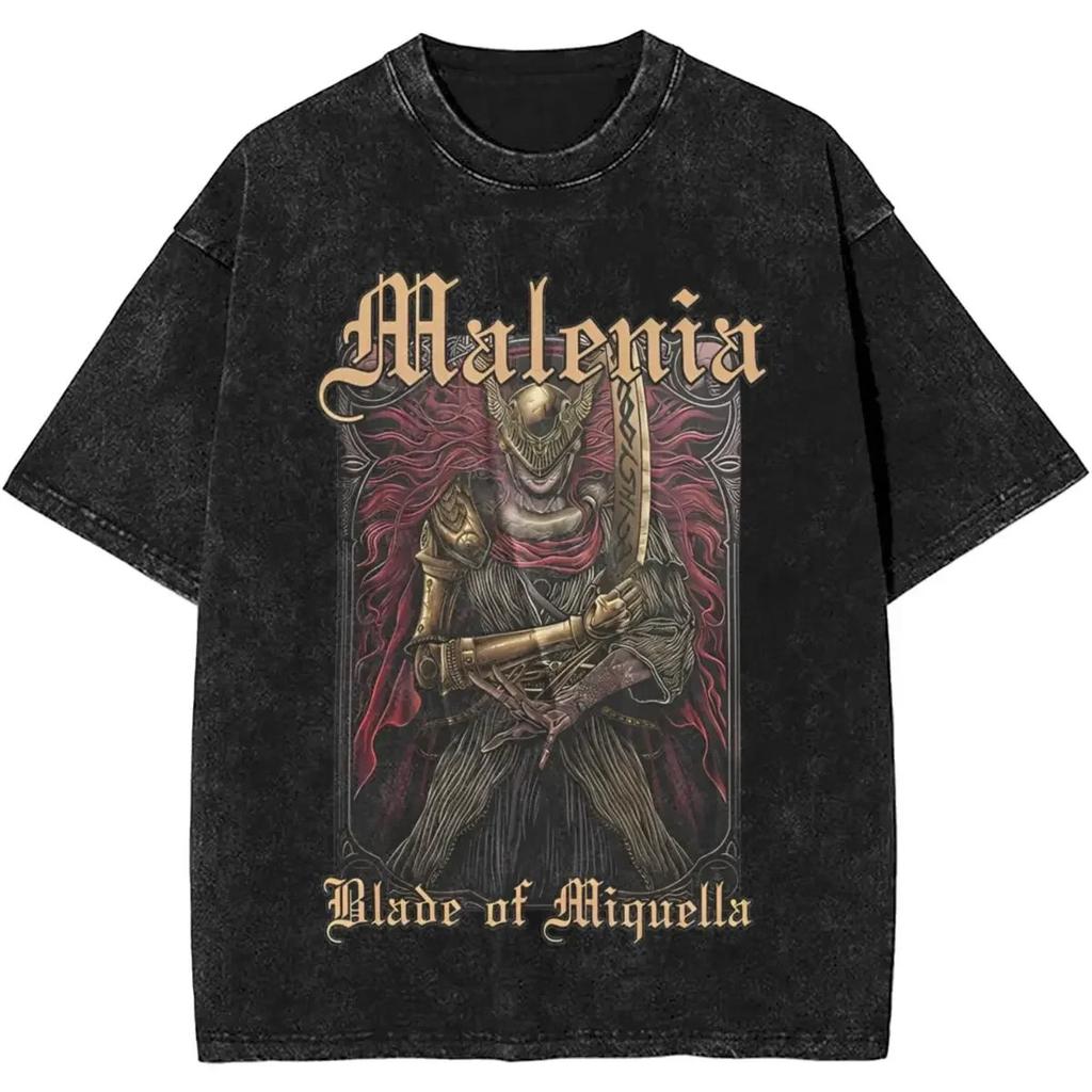 2026 Malenia Blade Of Miquella Washed New Arrival Unisex Clothes Tee Shirt Homme Graphic T-Shirts Unisex Tshirt for Unisex Ropa Hombre