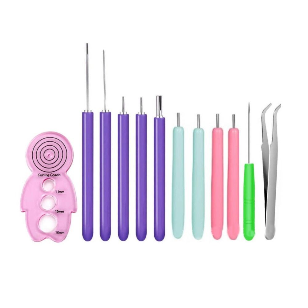 12PCS Paper Curling Quilling Needle Kit Quilling Slotted Pen Paper Quilling Pen Paper Art