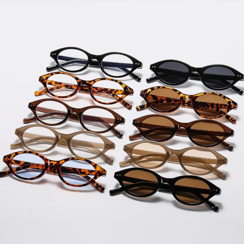 Retro Small Oval Sunglasses Women's Men's Sunshade UV400 Sun Glasses Optional Lenses for Outdoor Sports Sun Protection Glasses