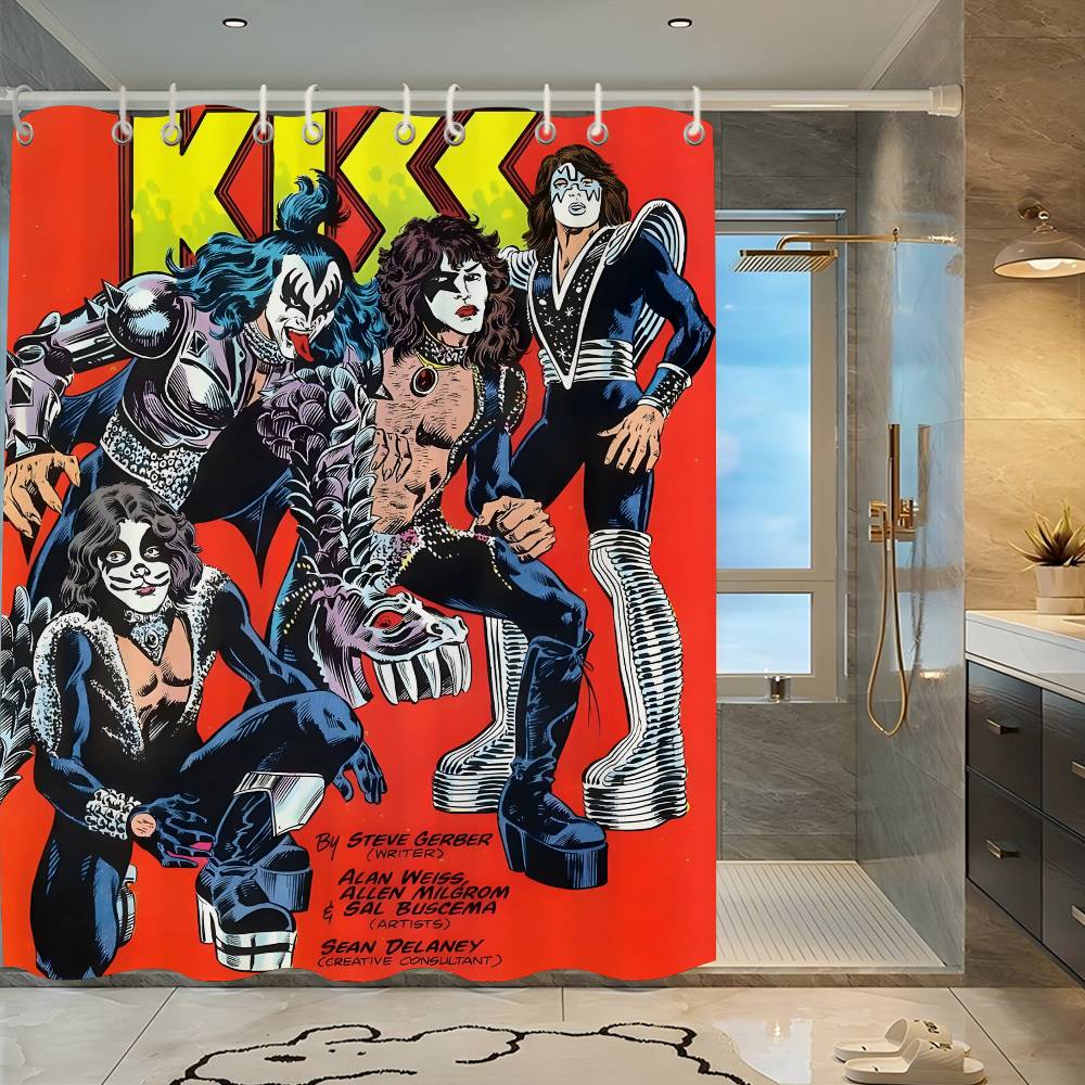 K-Kiss Рисунок Группа Занавеска для душа для ванной Занавеска-перегородка для ванной Светлая Непрозрачная Водонепроницаемый материал Ванная комната