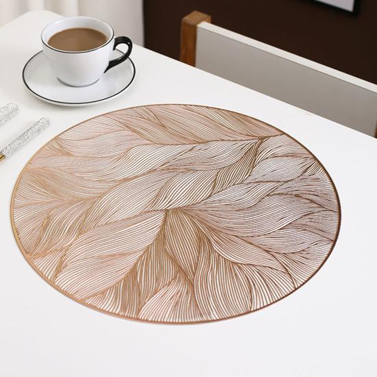 Подставки для столовых приборов Коврики для круглых столов ПВХ Водонепроницаемая подушечка для чайника Цветочная текстура Коврики для столовой Жаростойкие подставки Износостойкие кухонные принадлежности для использования в помещении