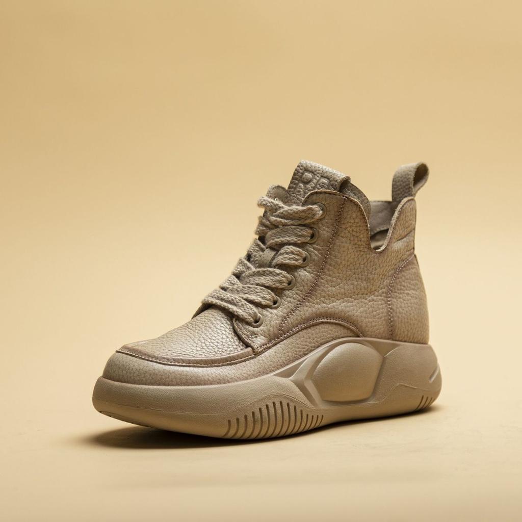 Fashion Trendy Version Women's Shoes Spring and Summer High-top Platform Lace-up Sports and Leisure Shoes Retro Versatile Shoes