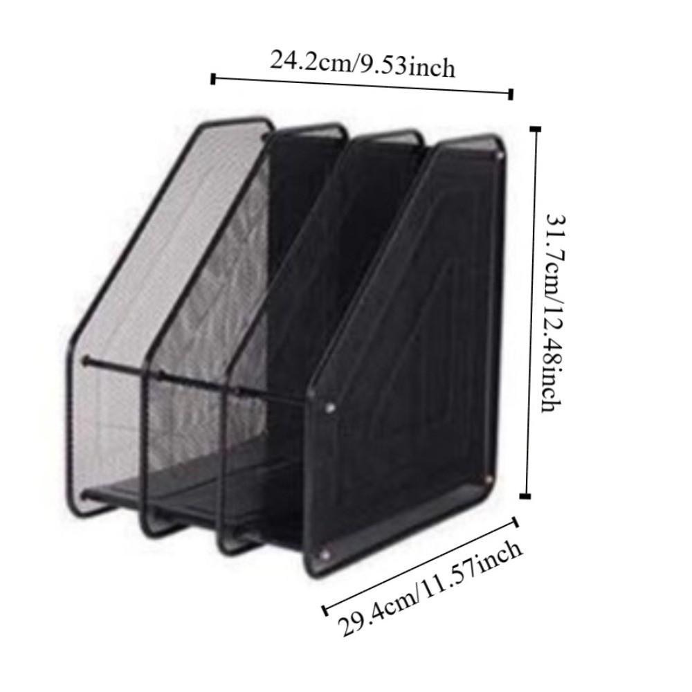 Data Rack 3 Tier File Frame Wire Mesh Standing Desktop File Folder Metal File Rack Restaurant