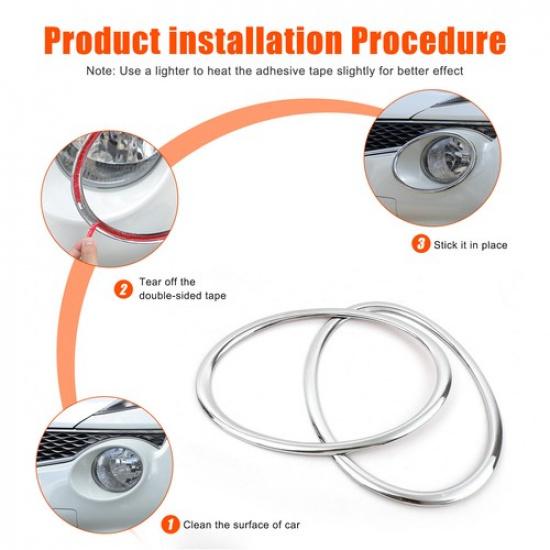 Серебристая накладка-кольцо на противотуманную фару для Nissan Juke 2014+