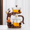 Kungfu Glass Tea Set Semi Automatic for Holiday Gifts Year Dining Room