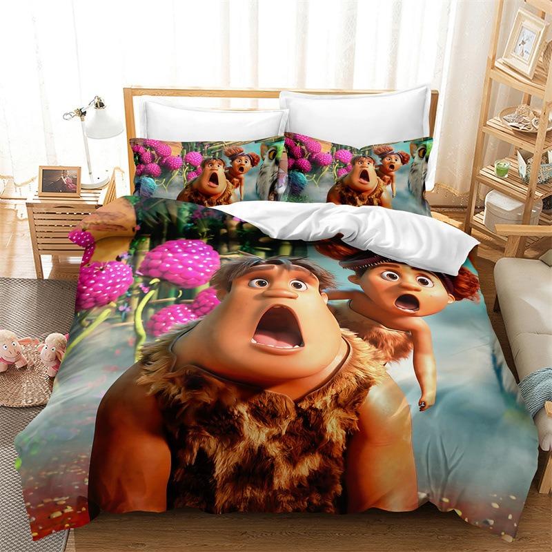 Мультяшные постельные комплекты Croods Изысканный набор постельного белья Пододеяльник Комплект одеяла Постельный комплект Роскошный подарок на день рождения