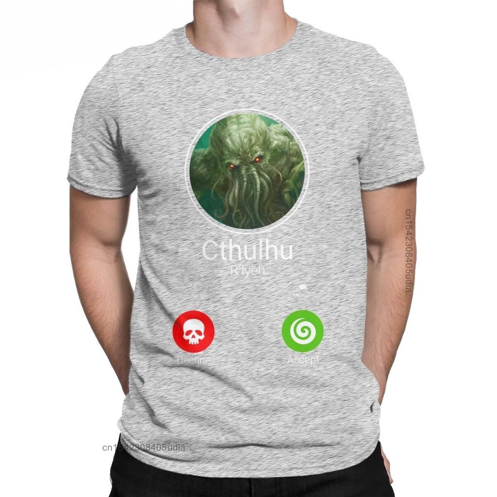 Мужская футболка «Зов Ктулху Лавкрафта», хлопковая уличная одежда Camisa, футболки с круглым воротником для отдыха, Harajuku, одежда унисекс, футболка