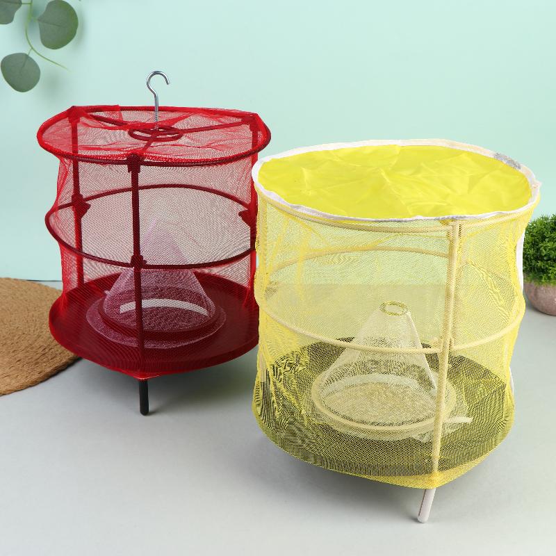 Fly Trap Cage Hanging Insect Catcher Net Portable Fold Insect Trap For Outdoor Garden Orchard Vegetable Farm Reusable Fly Mesh