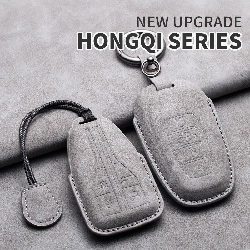 New Sheepskin Car Key Case Cover Protector Shell For FAW Hongqi H9 H7 H5 HS5 HS7 HS5 H7 H5 HS7 Smart Remote Keychain Accessories