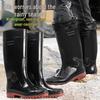 Men's Waterproof Non-Slip High-Top Rain Boots, Thick-Soled and Wear-Resistant for Fishing, Work, and Mining.