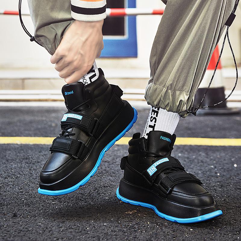 Новые модные брендовые высокие мужские туфли для отдыха на открытом воздухе, повседневные кроссовки для мотоциклистов на толстой подошве, удобная мужская дизайнерская обувь