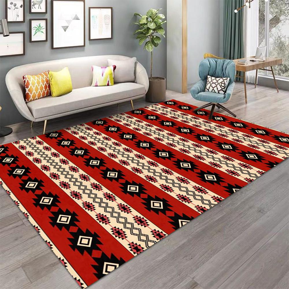 Red Persian Pattern Carpet Traditional Vintage Rug NonSlip Floor Mat for Living Room Bedroom Bedside Rug Classic Home Decor