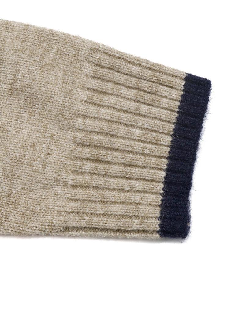 Women's Color Block Trim Pullover High Collar Sweater - European and American Fashion Knitwear
