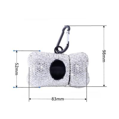 Портативный диспенсер и совок для пакетов для собачьих фекалий, инкрустированный бриллиантами
