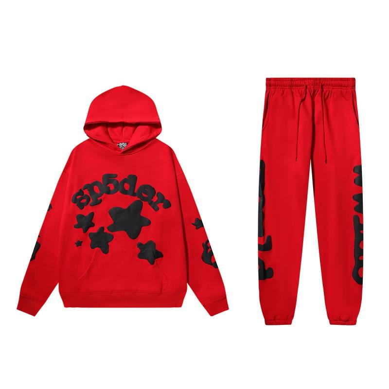 Unisex Streetwear Hoodie Jogger Set With 3D Star Puff Print Cotton Long Sleeve Top Pants Fall