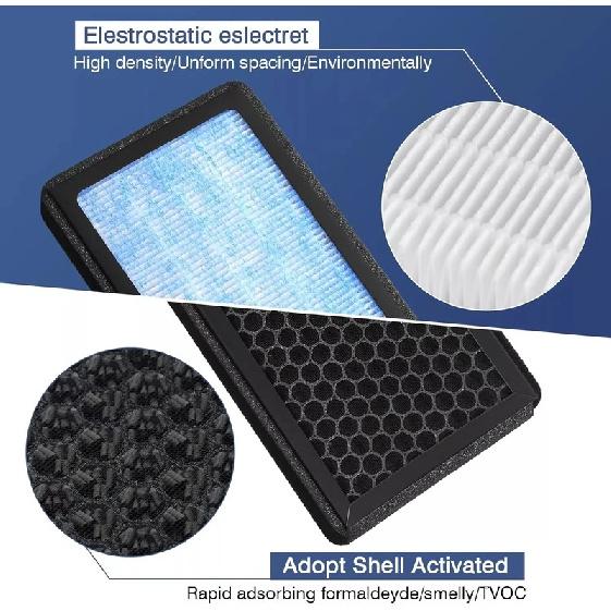 Air Filter For Tesla Model 3 Model Y Carbon Activated PM2.5 Cleaner Air Filter Conditioner Replacement Kit HEPA Activated Carbon