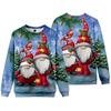 New Christmas Elderly Snowman 3D Digital Casual Round Neck Long Sleeve Men's Women's Hoodies