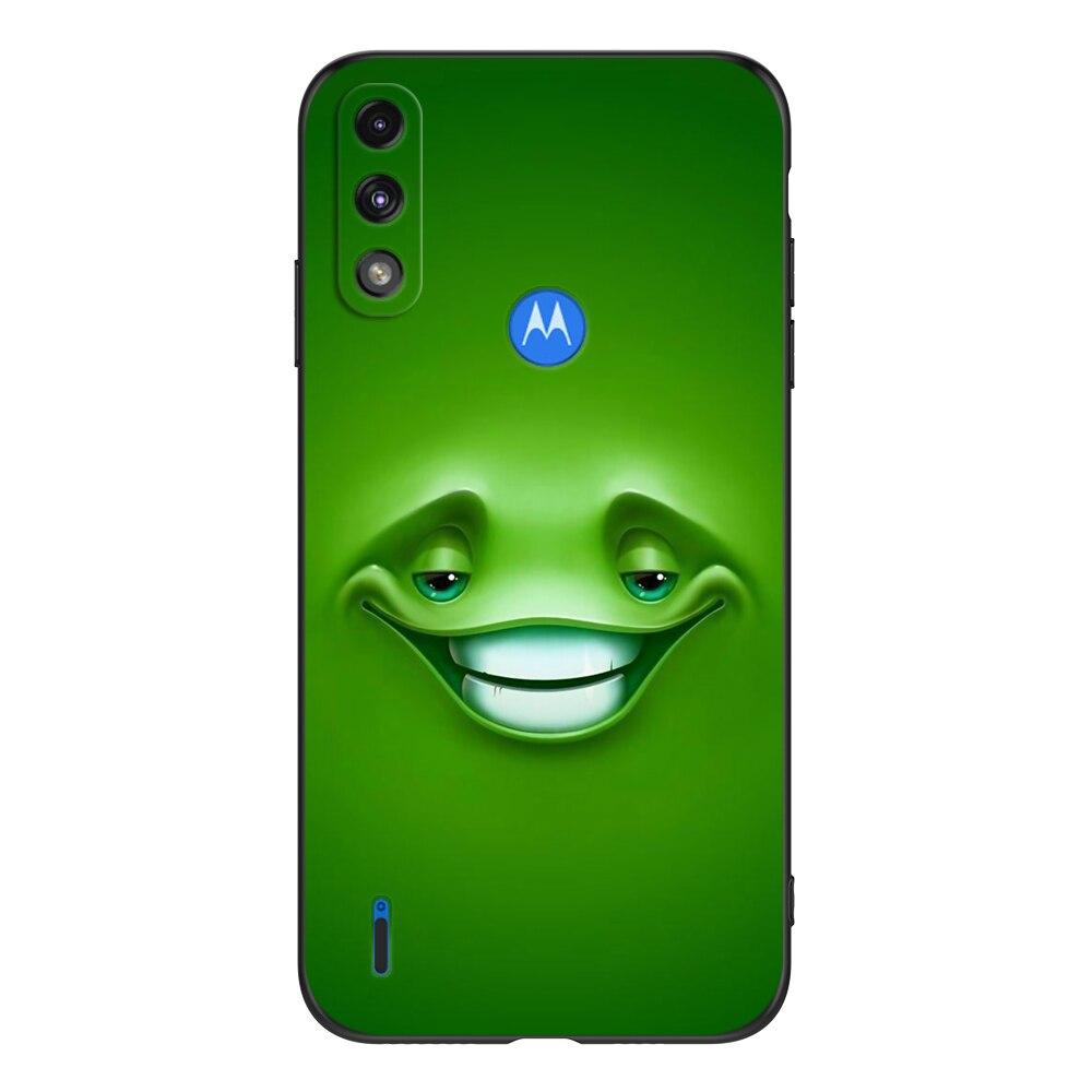 Для Motorola Moto E7 E7i Power Case задняя крышка телефона Мягкий силиконовый защитный черный чехол из ТПУ милый забавный