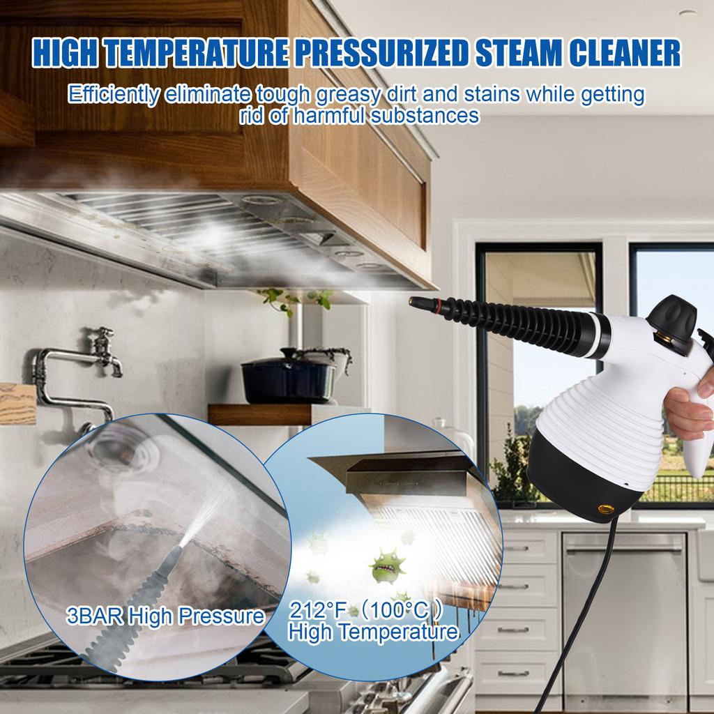 Ручной пароочиститель Многоцелевой портативный высокотемпературный пароочиститель под давлением мощностью 1000 Вт, 3 бара