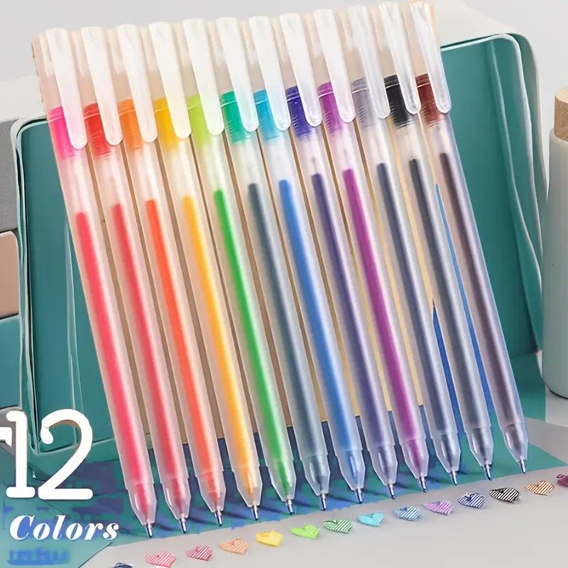 12 Colors Gel Pens Set – Smooth Writing, Vibrant Colors for Student Study, Diaries, Crafts, Back To School
