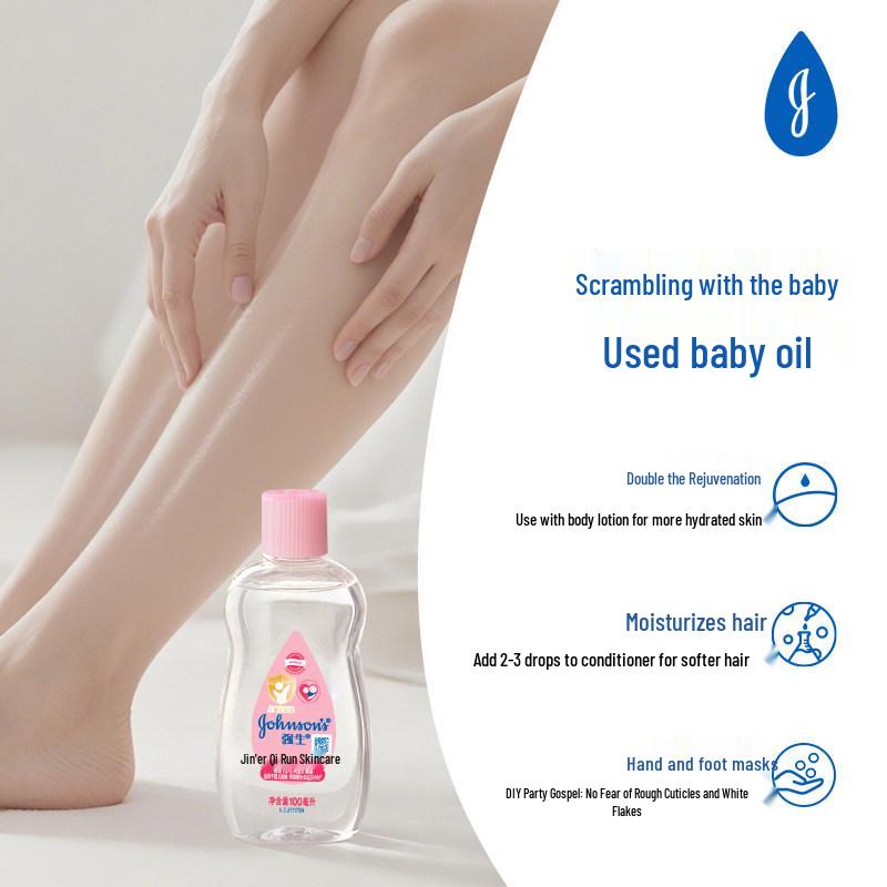 Johnson's Baby Moisturizing Oil for Newborn Massage and Skincare, Ideal for Cradle Cap and Blackheads.