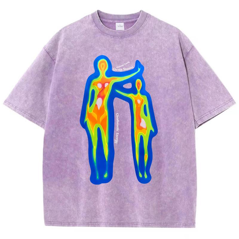 Coolane Body Heat Map Design Мужская футболка уличная рубашка с коротким рукавом спортивная мягкая одежда стираные ретро мужские футболки
