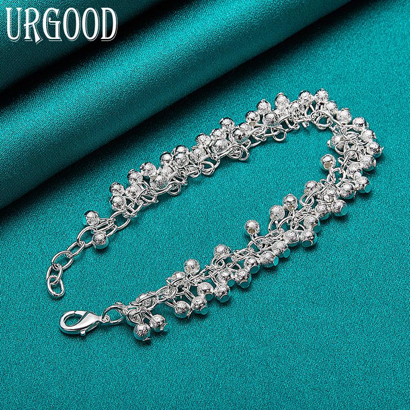 Браслет из стерлингового серебра 925 пробы с виноградными бусинами, женский свадебный подарок, романтические украшения