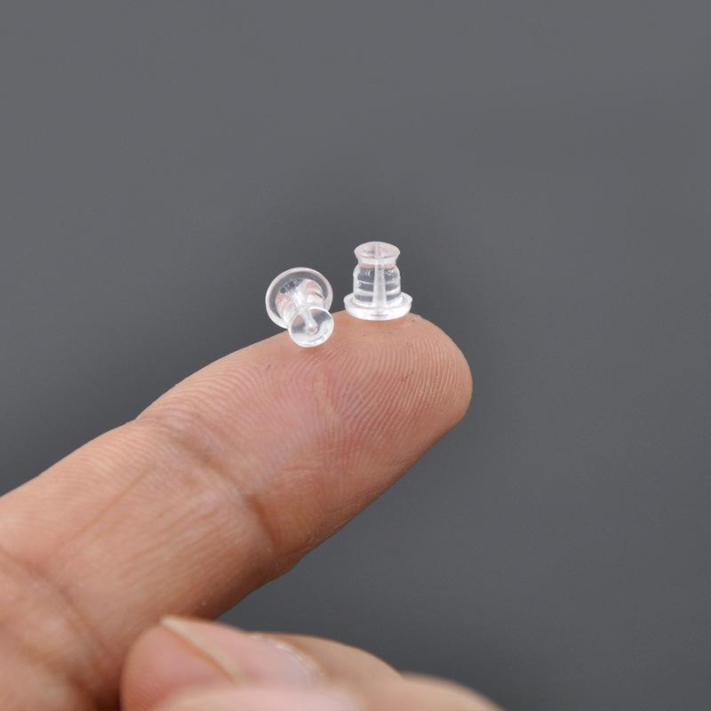 Прозрачные пластиковые заглушки-пули для серег - Противоскользящие, гипоаллергенные колпачки для украшений для пирсинга ушей