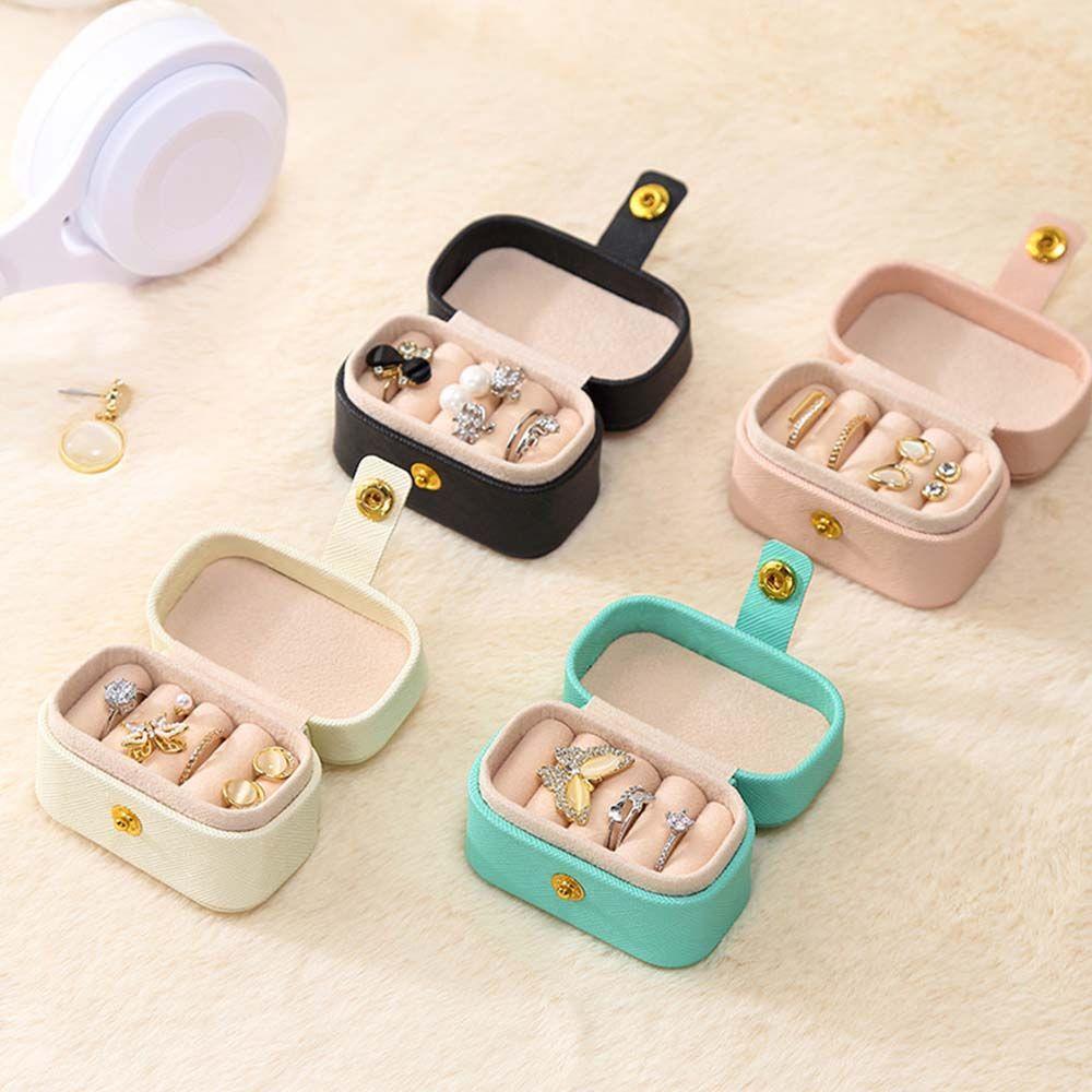 Box PU Leather Water-proof Earring Holder Jewelry Organizer Jewelry Storage Case Ring Display Box
