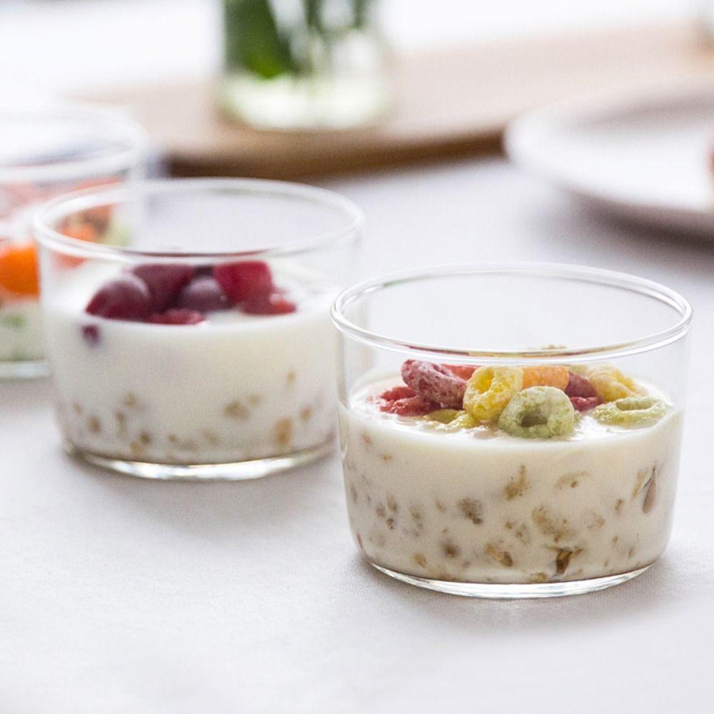 Mini Glass Pudding Cup Transparent Round Shaped Serving Bowls Candy Dishes Kitchen