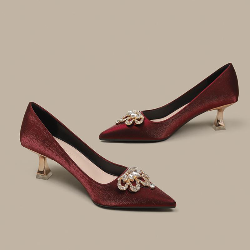 Модные женские туфли на высоком каблуке, роскошно украшенные кристальной короной, туфли-стилет для свадебной вечеринки, женские туфли-лодочки 2025, новая женская обувь