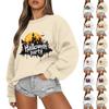 Женский повседневный модный трикотажный спортивный топ с длинными рукавами, свободный крой, Хэллоуин