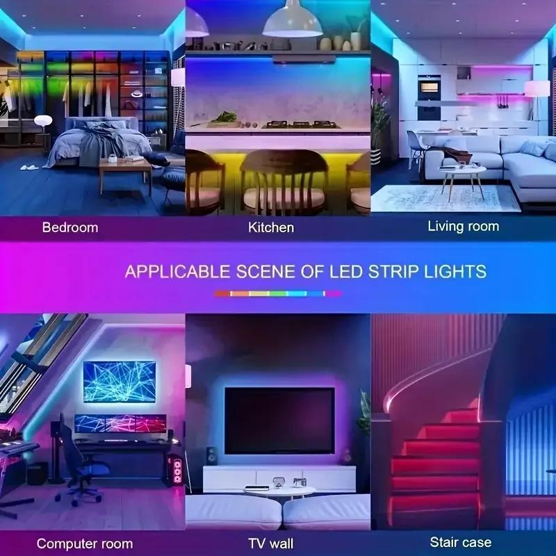 RGB светодиодная лента, меняющая цвет, гибкая лента, USB 5050, управление через приложение и пульт ДУ, для комнаты, вечеринки, подсветки телевизора, домашнего декора