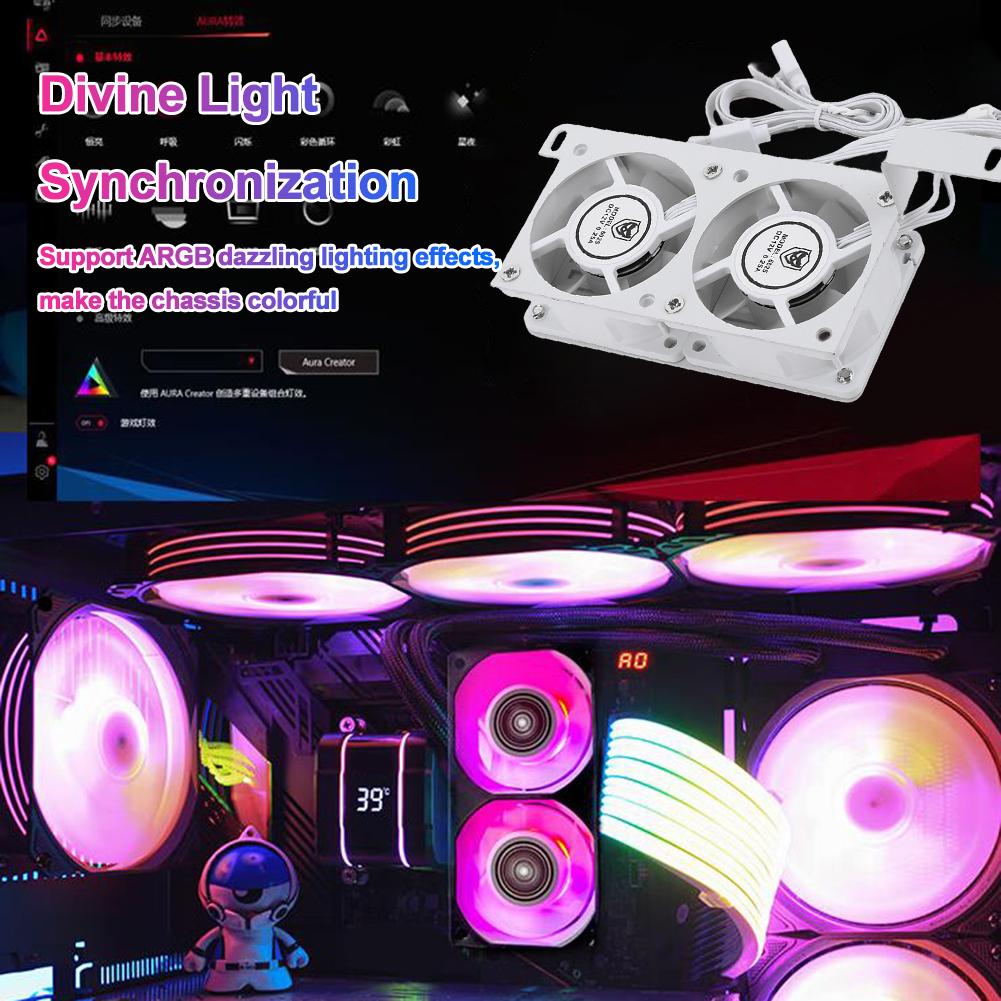 Радиатор памяти ARGB Syn Вентилятор охлаждения оперативной памяти с двумя 60-мм вентиляторами PWM 1000-3000 об/мин для DDR/DDR2/DDR3/DDR4/DDR5