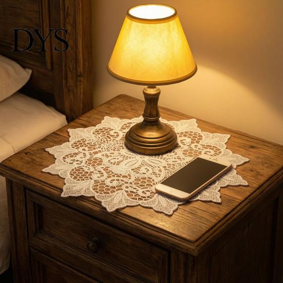 Декоративные круглые салфетки-подставки Белая кружевная салфетка, Ретро подставка под тарелку, Вышитая скатерть, Тканевые подставки под стаканы Элегантные для свадьбы, Девичника, Декора столовой