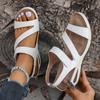 Lucyever Wedge Heel White Sandals Women Summer 2024 Lightweight Platform Sandles Woman Comfort Pu Leather Roman Sandalias Mujer
