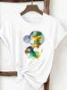 (Asian Size) Print Tee Top Sweet Lovely Style 90s Women Woman Fashion Clothing T Shirt Female Short Sleeve Graphic T-shirts