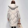 Women's Winter 90 White Duck Down Coat Casual Down Coat Long Coat Women's Outdoor Clothing Loose Padded Hooded Warm Parka
