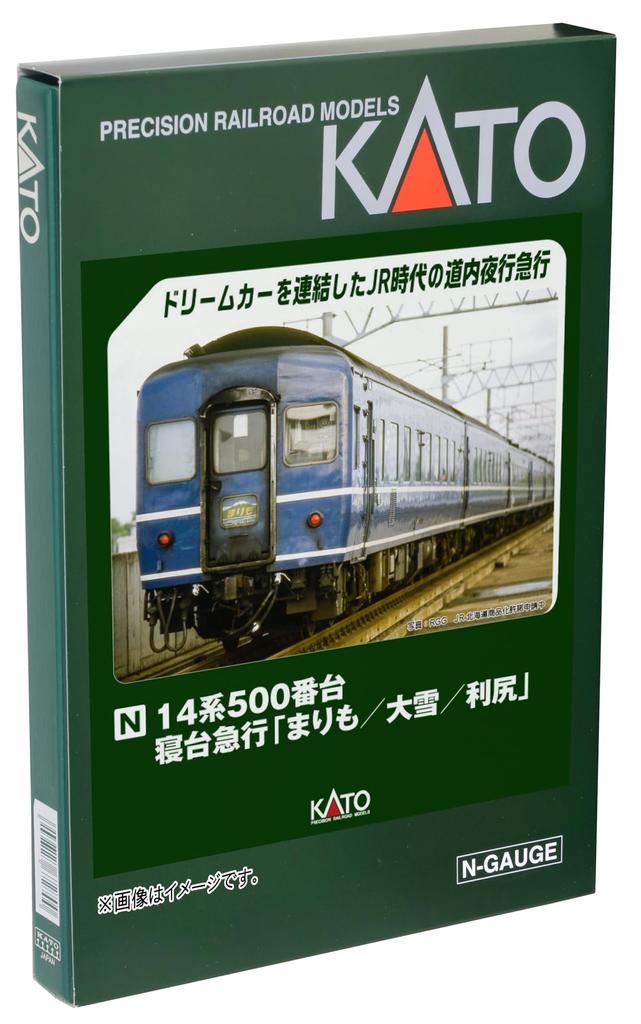 KATO N Gauge 14 Series 500 Sleeper Express [MarimoDaisetsuRishiri] 7-Car Set 10-1953 Railway Model Passenger Car