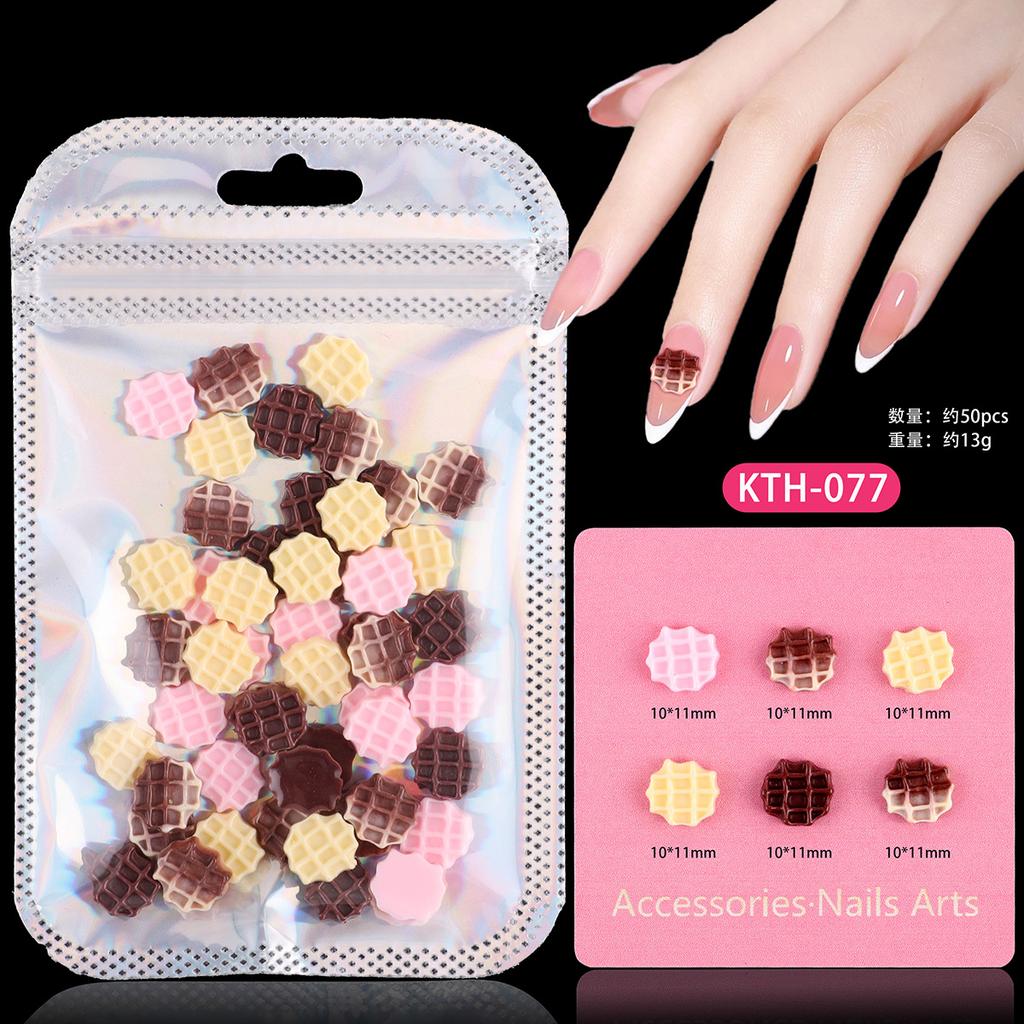 Nail Art Sweet Small Fresh Three-Dimensional Resin Candy Cookies Donuts Ice Cream Ice Cream Mixed Wear Nail Accessories